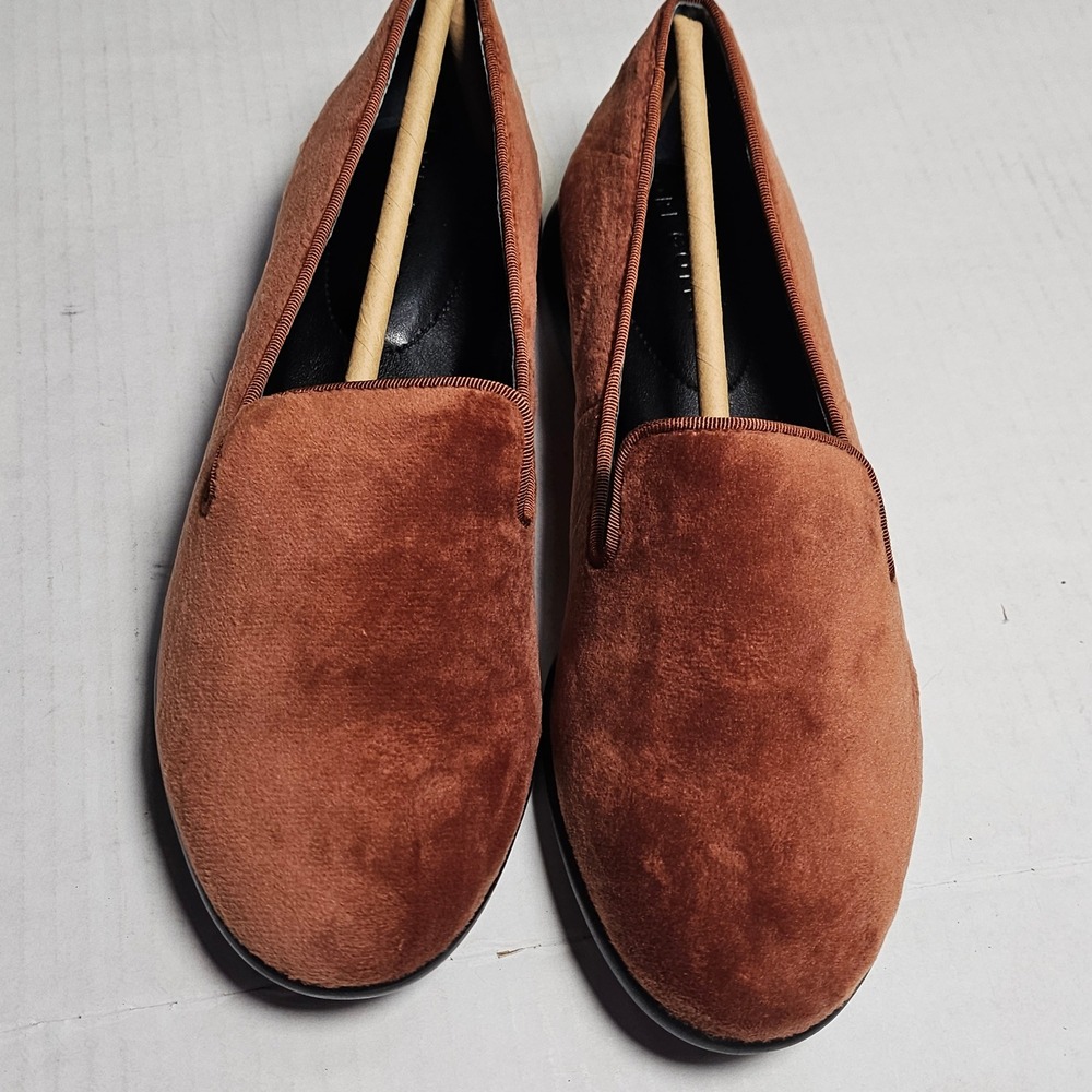 Lori Goldstein LI-Amerie Brown Faux Fur Suede Loafer Flats Women Size 6.5 NEW